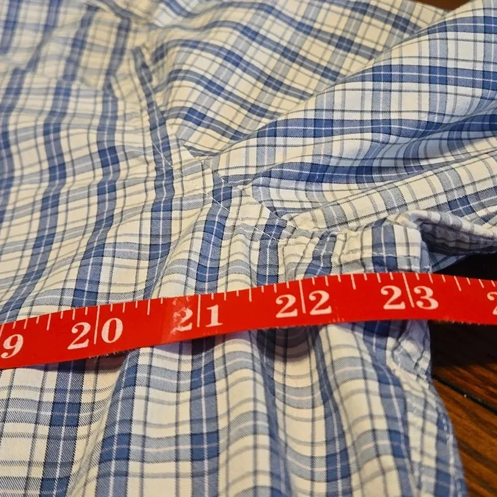 J. Crew Mens XL Blue Plaid Long Sleeve Button Down Cotton Shirt Casual Preppy